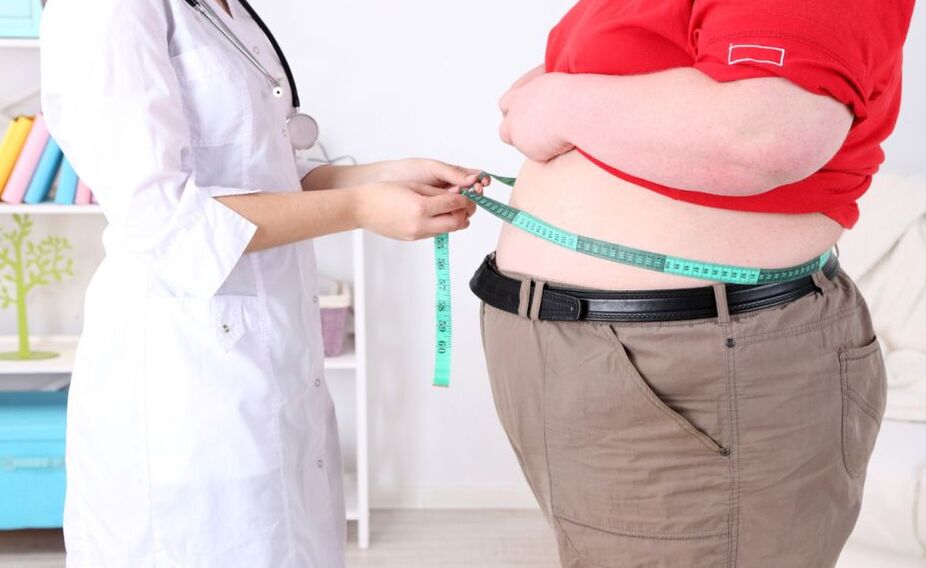 Een veel voorkomende oorzaak van de ontwikkeling van diabetes type 2 is buik obesitas
